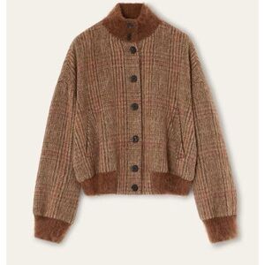 Dior WomenBrown Plaid Wool-Blend Button Jacket